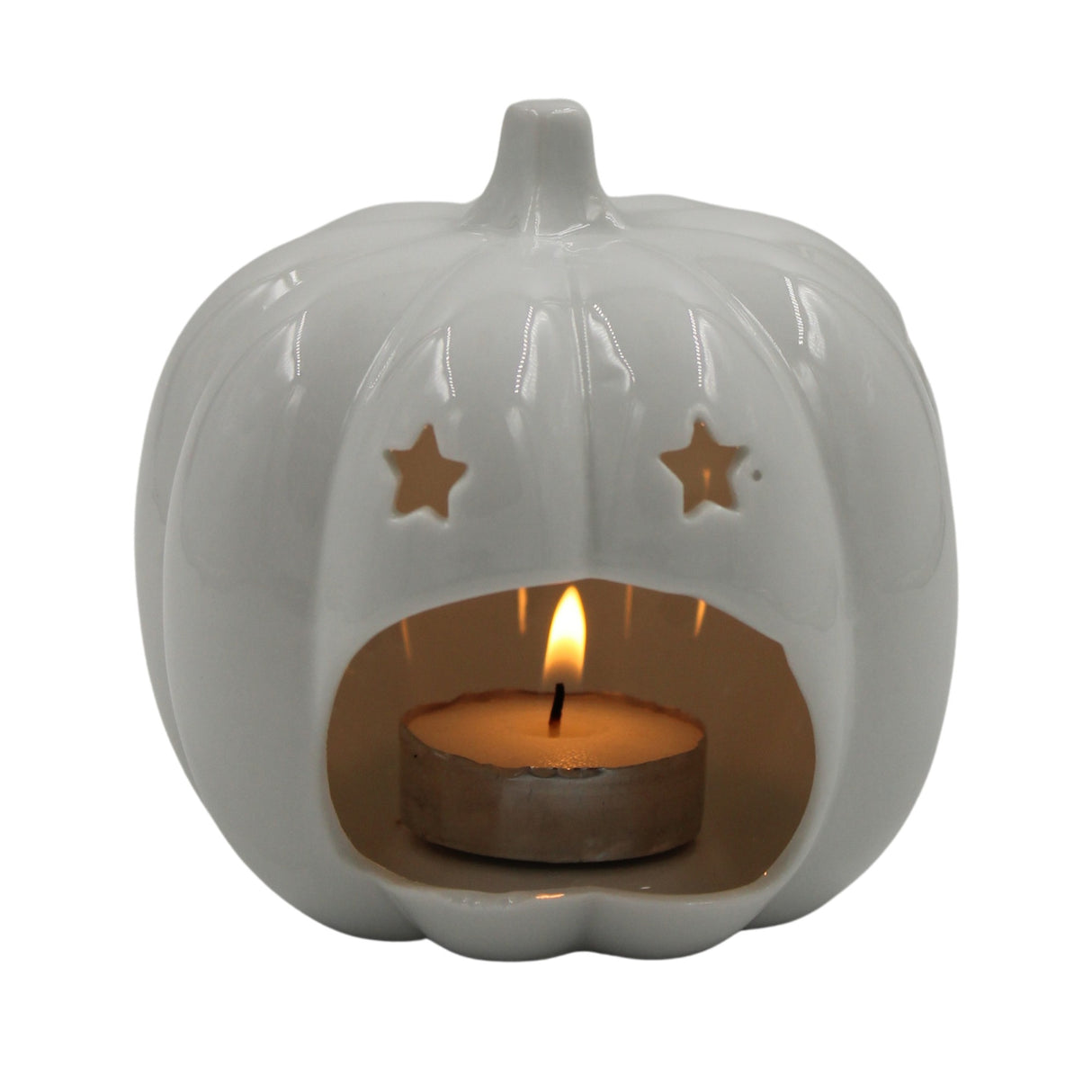 Woodside Home Living White Pumpkin Tea Light Holder