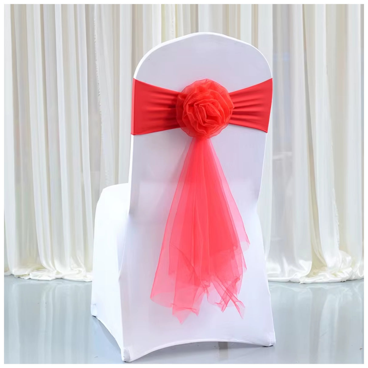 Stretch Chair Cover Band with Rosette - Various Colours