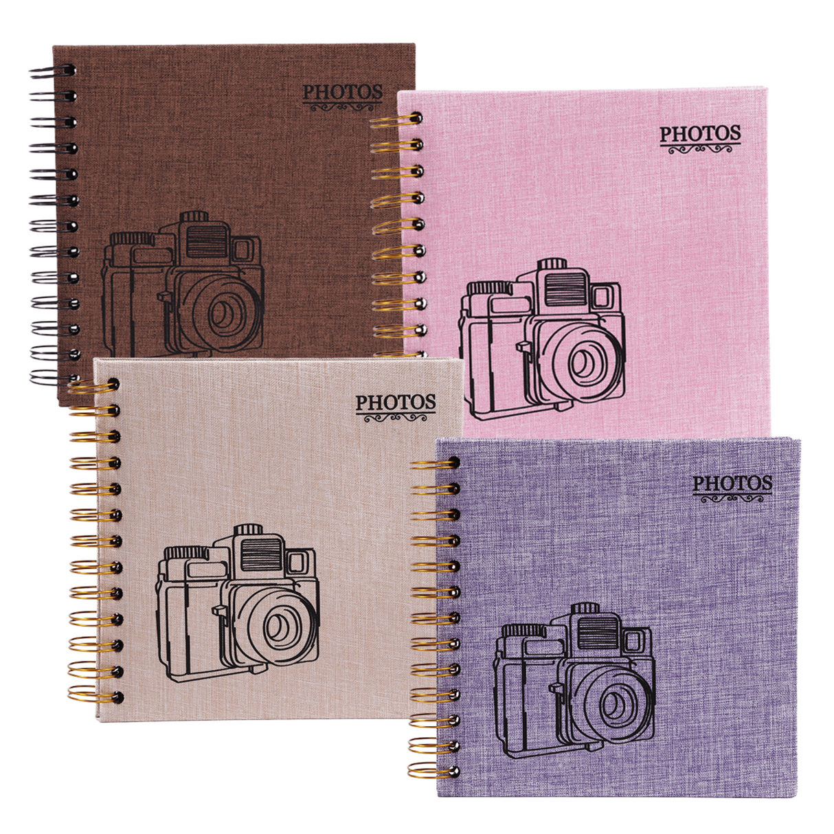 Woodside Home Living Linen Cover Scrap Book Style Photo Album 17cm x 17cm - Various Colours