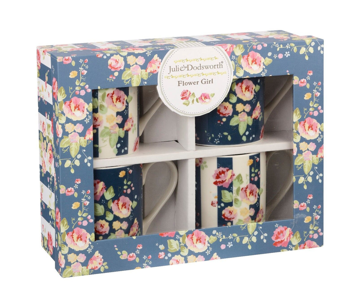 Julie Dodsworth 4 Larch Mugs Set - Flower Girl