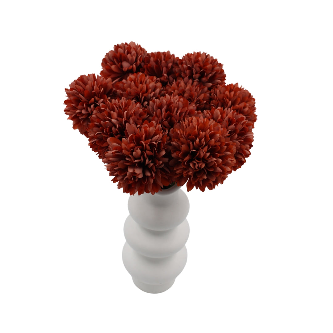 Woodside Home Living Artificial Chrysanthemum Ball Flowers dark orange