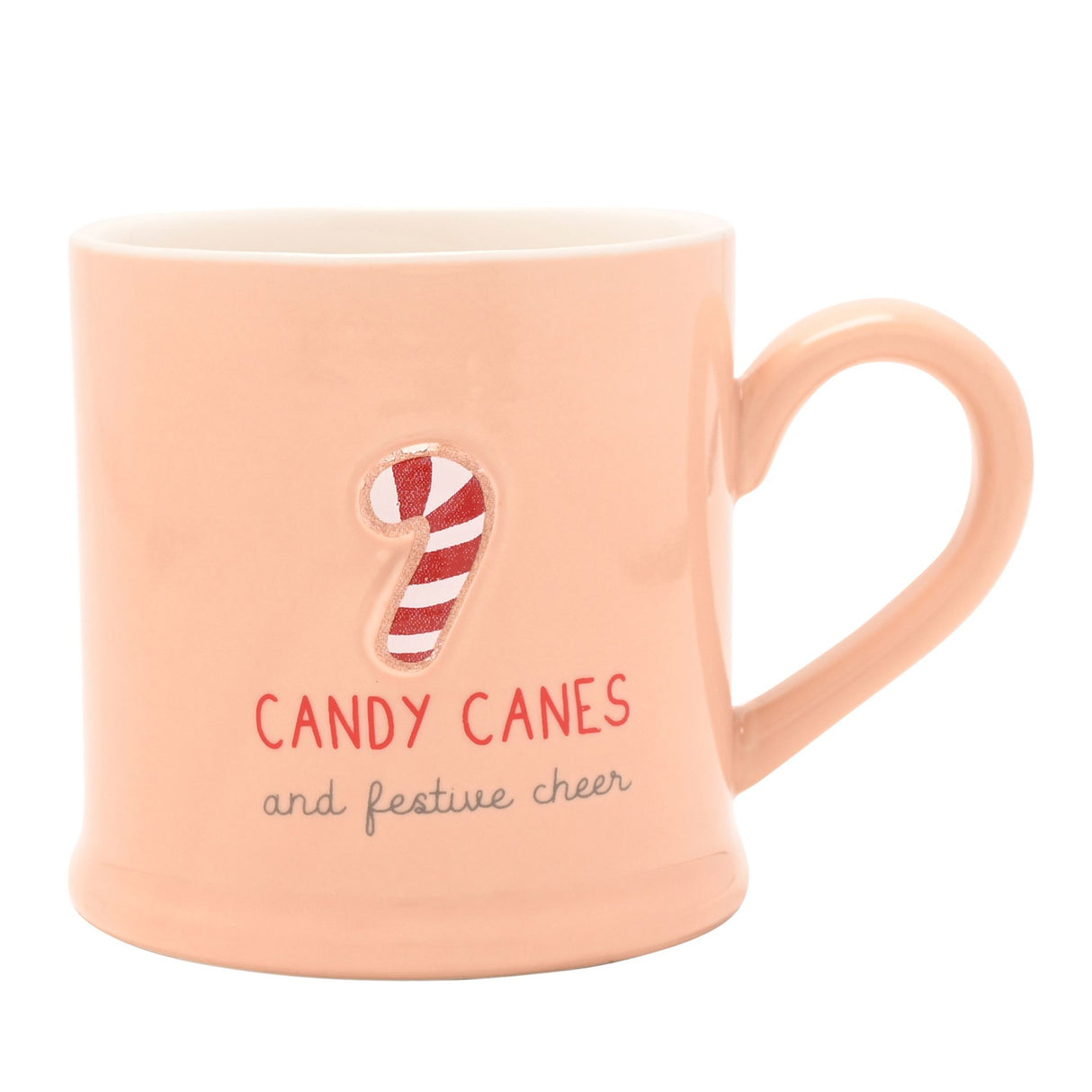 Christmas Love Life Embossed Mug - Christmas Candy Cane