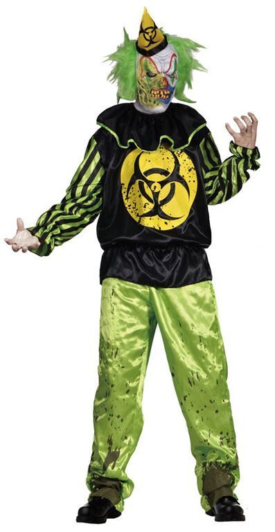 Toxic Bill Nuclear Horror Clown Horror Halloween Fancy Dress Costume Size M-L