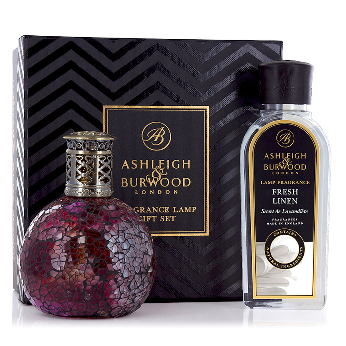 Ashleigh & Burwood Fragrance Lamp Gift Set - Rose Bud & Fresh Linen