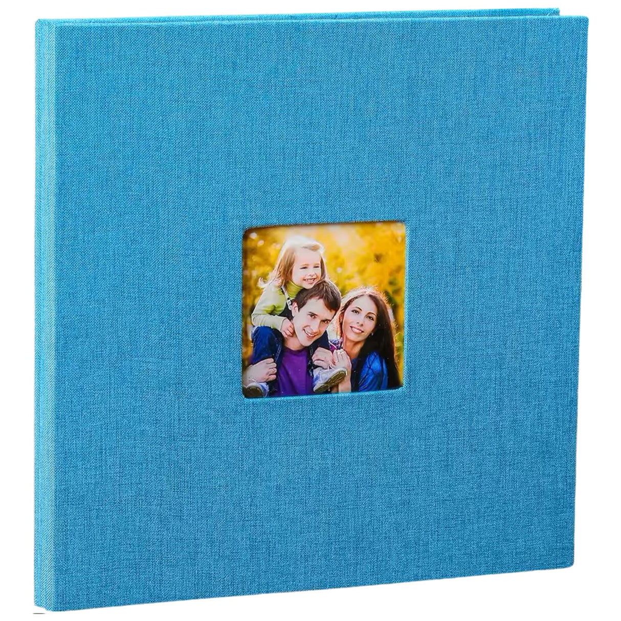 Woodside Home Living Linen Cover Photo Album/Scrap Book, light blue