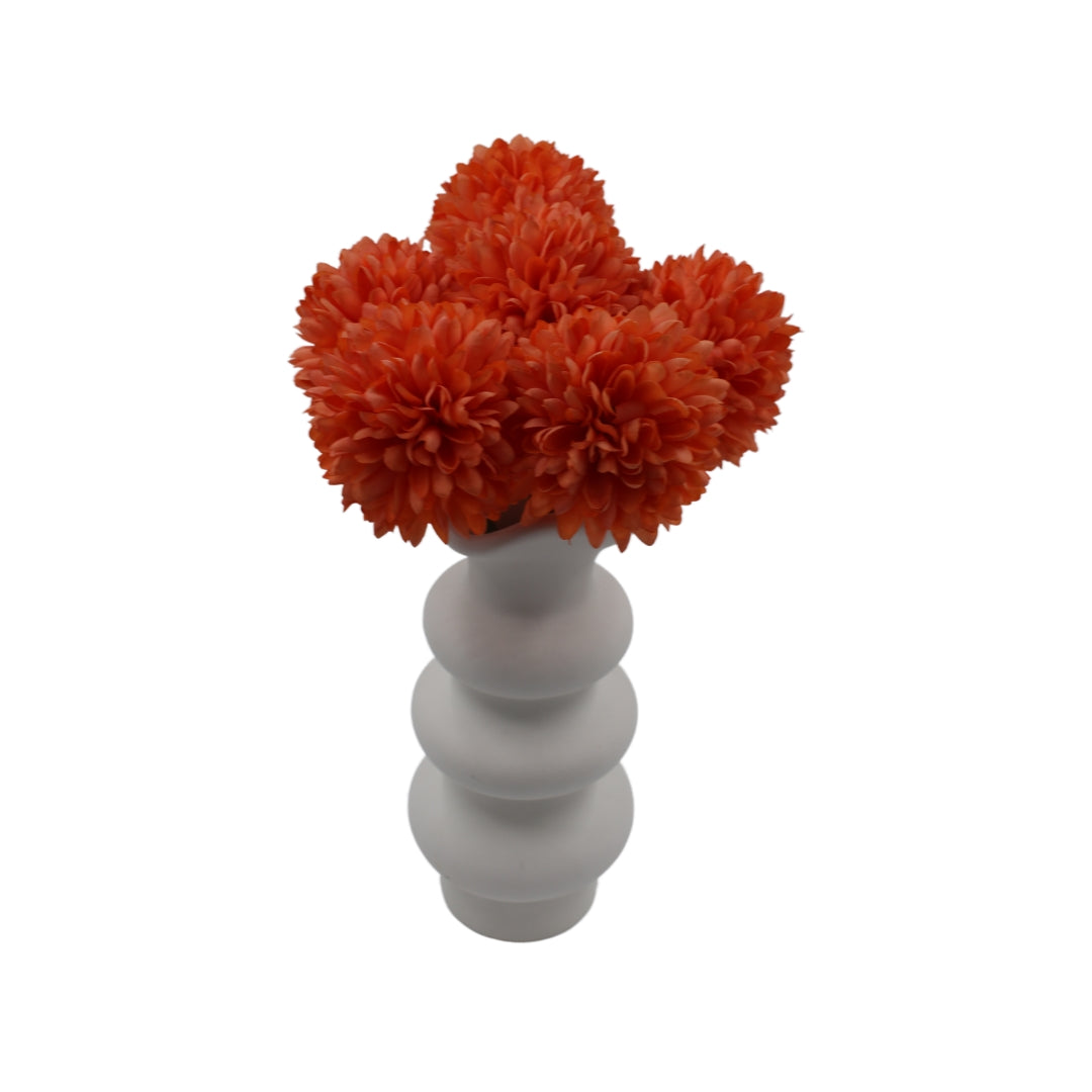 Woodside Home Living 6 Artificial Chrysanthemum Ball Flowers orange
