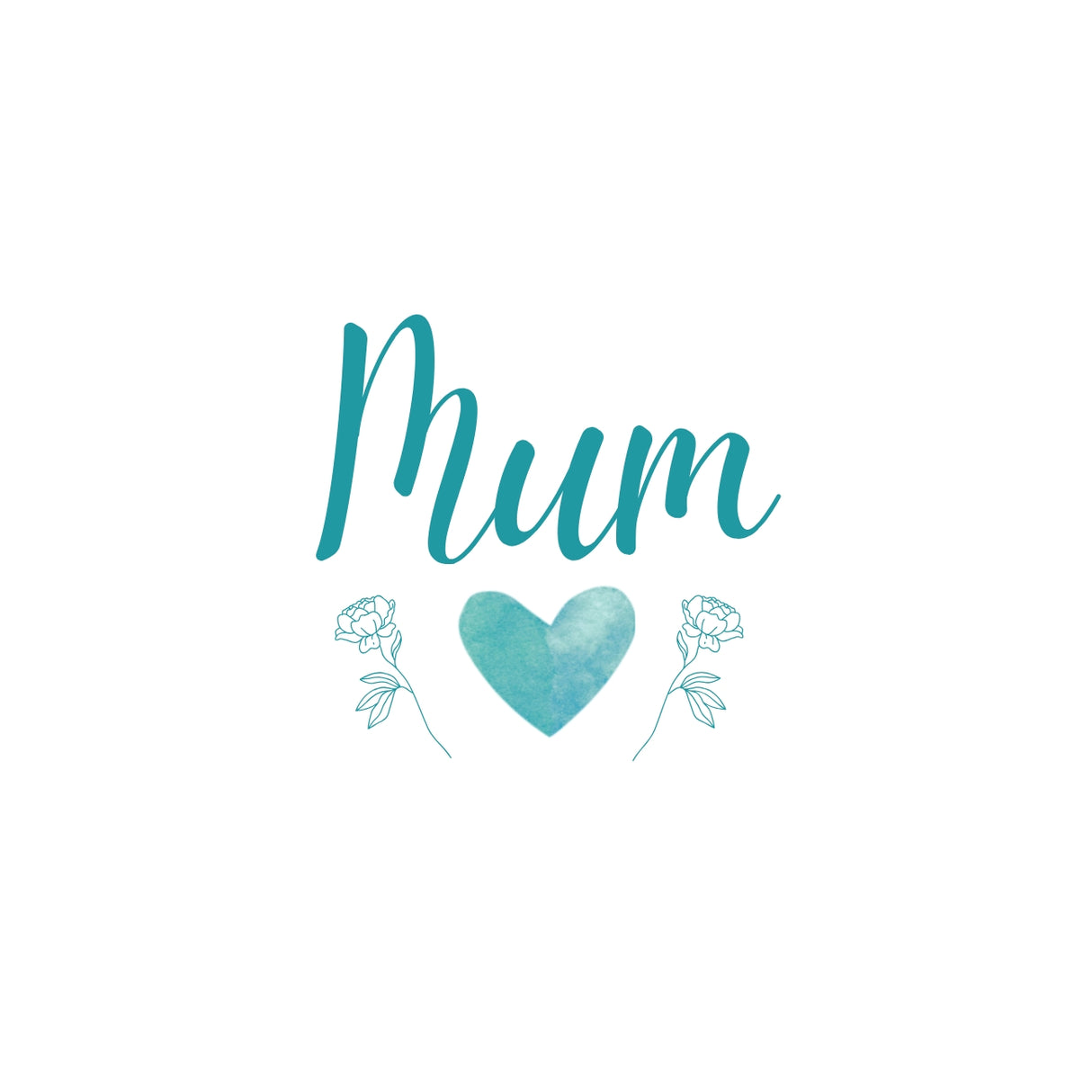 Heart & Flowers Design Mugs - Teal