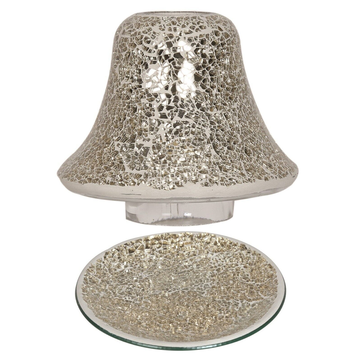 champagne mosaic candle shade & plate set