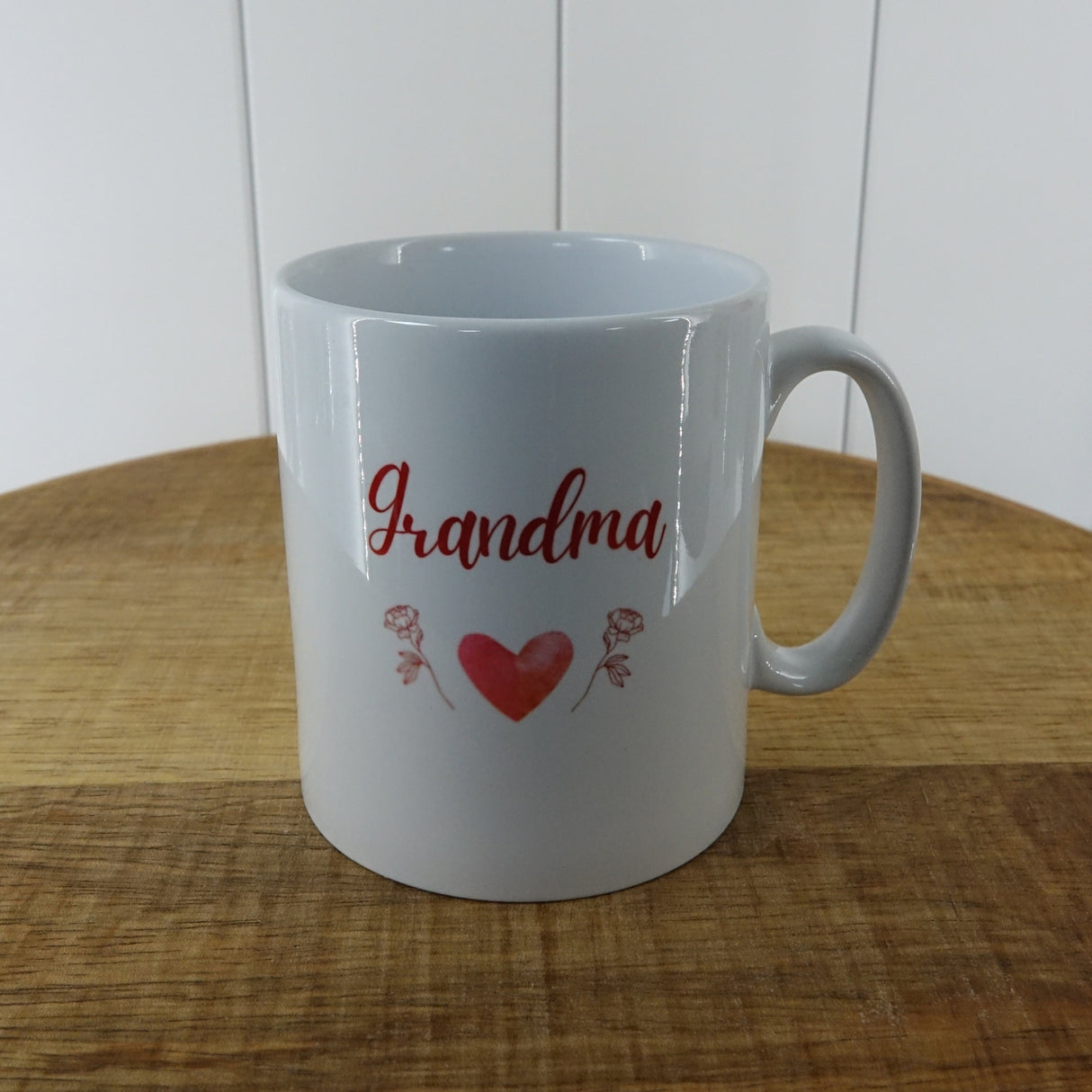 Heart & Flowers Design Mugs - Red