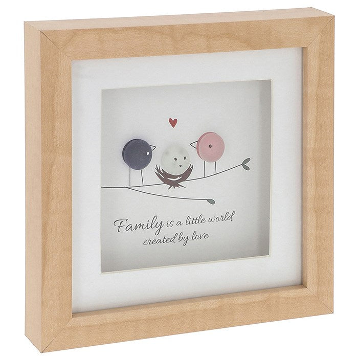 Pebble Glass Plaque - Family