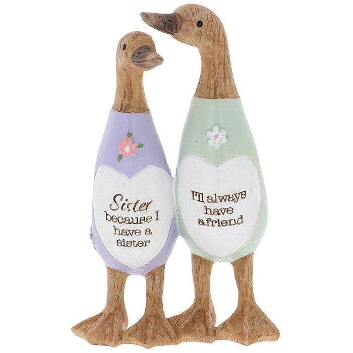 Daisy Double Message Duck Figurines - Sister