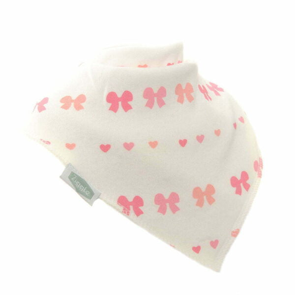Ziggle Baby Bandanna Dribble Bib Set - Hearts & Bows