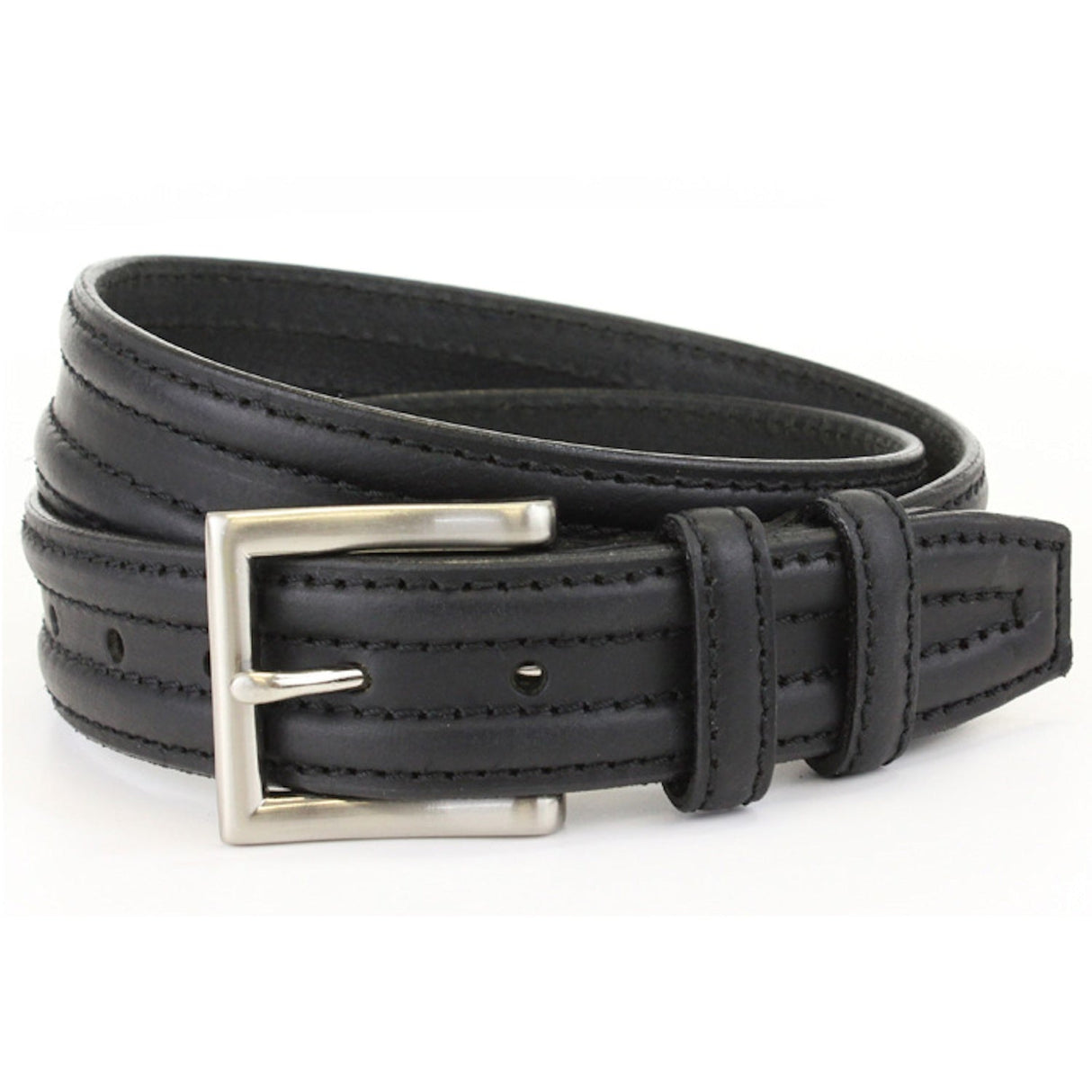 Luxury Full Grain Leather Mens Belt - Black (Medium)