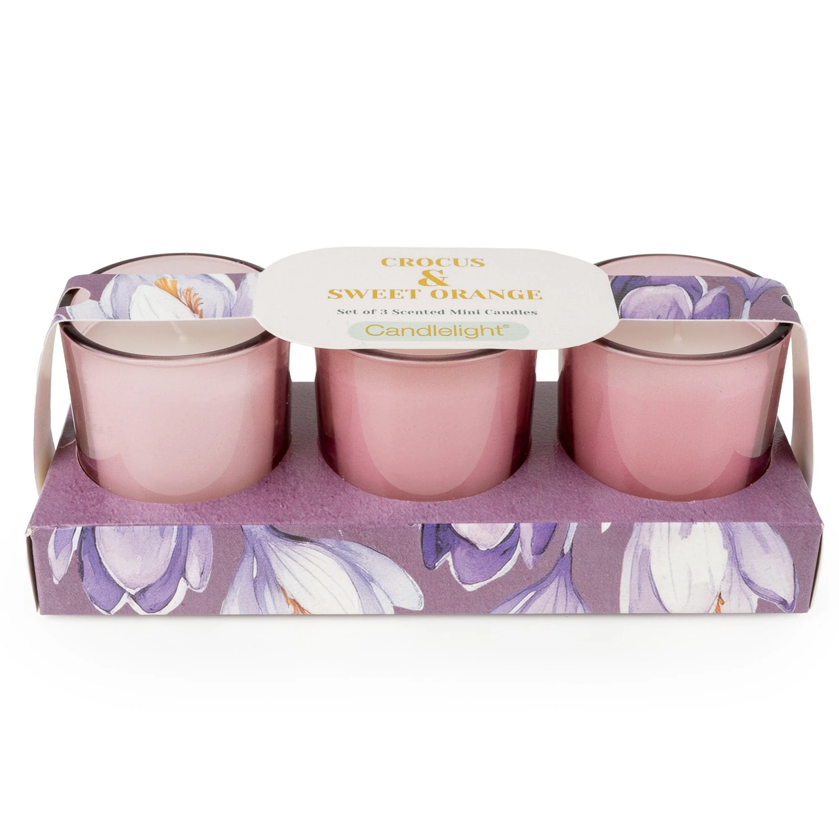 Candlelight Spring Summer Collection Set of 3 Votive Candles - Crocus & Sweet Orange