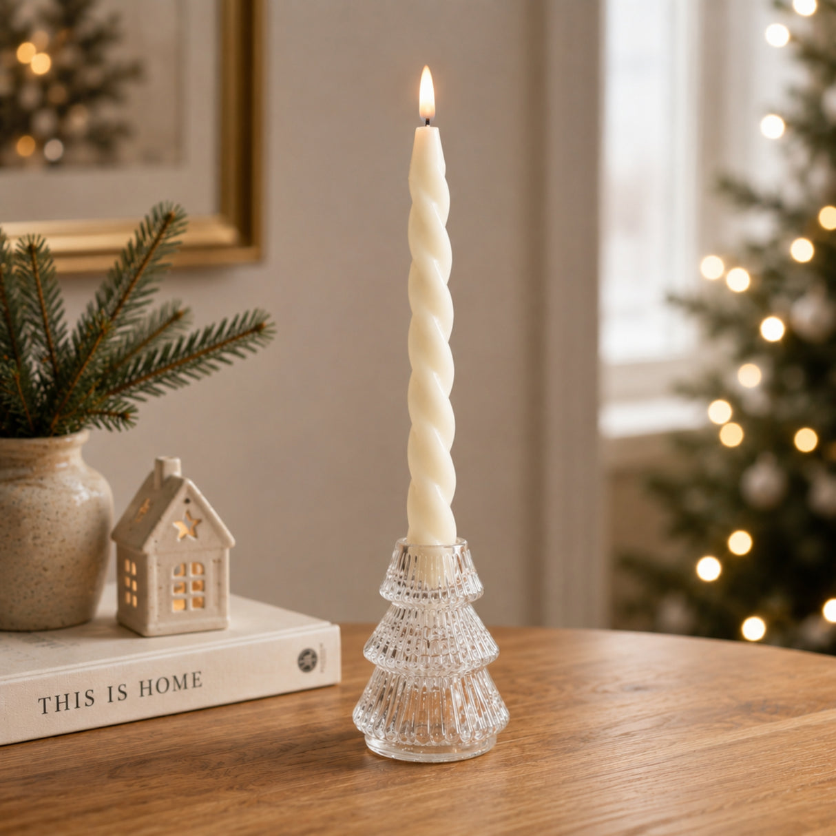 Small Christmas Tree Candle Holders - Various Colours