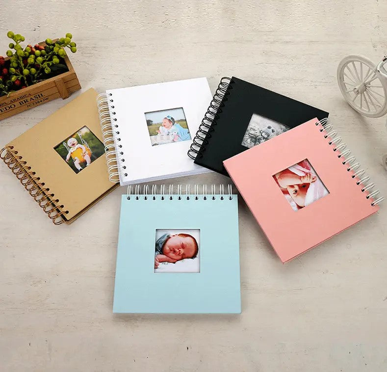 Woodside Home Living Spiral Bound Scrap Book Style Photo Album 17cm x 17cm - Various Colours