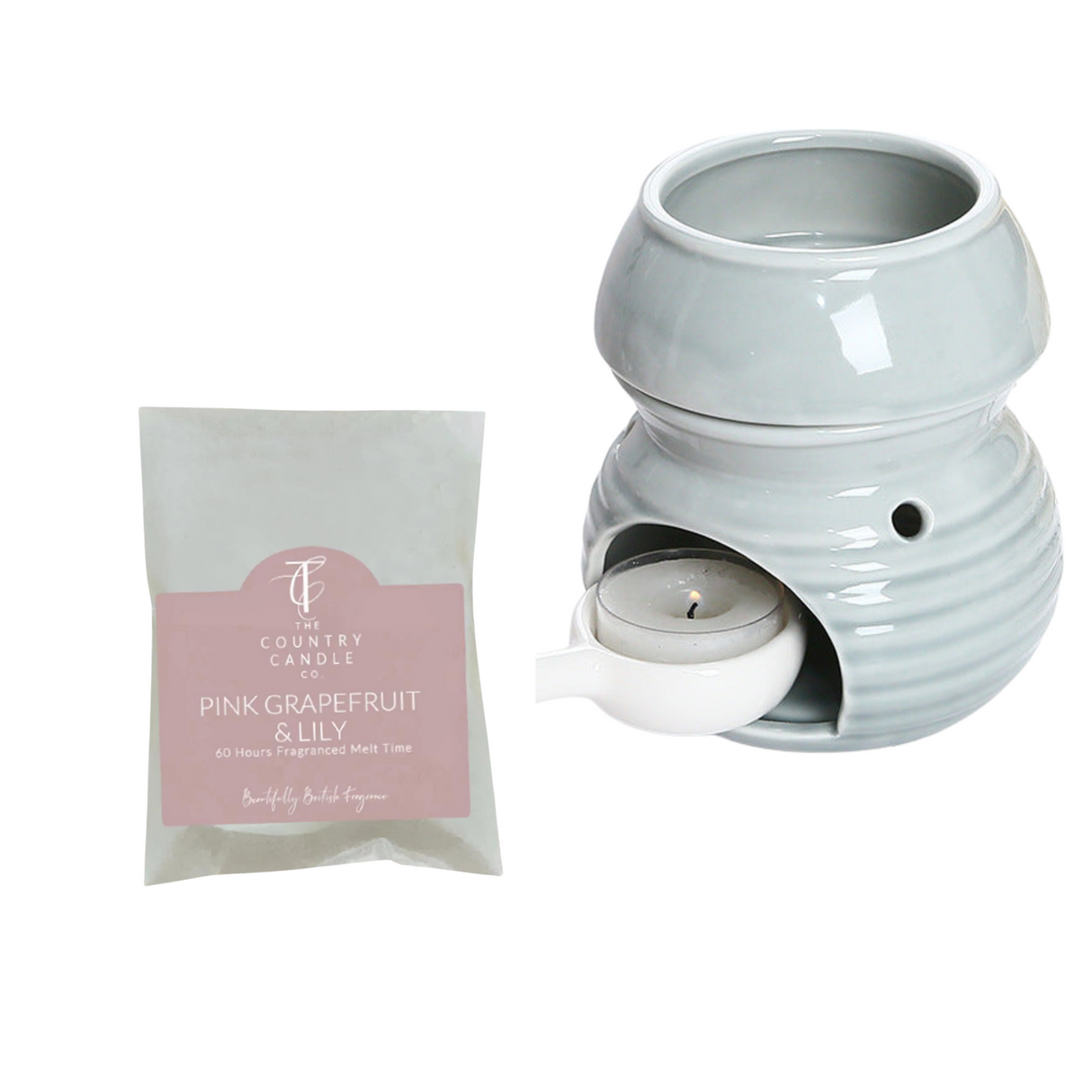 Wax Melt Burner with Tea Light Spoon - Free Country Candle Wax Melt