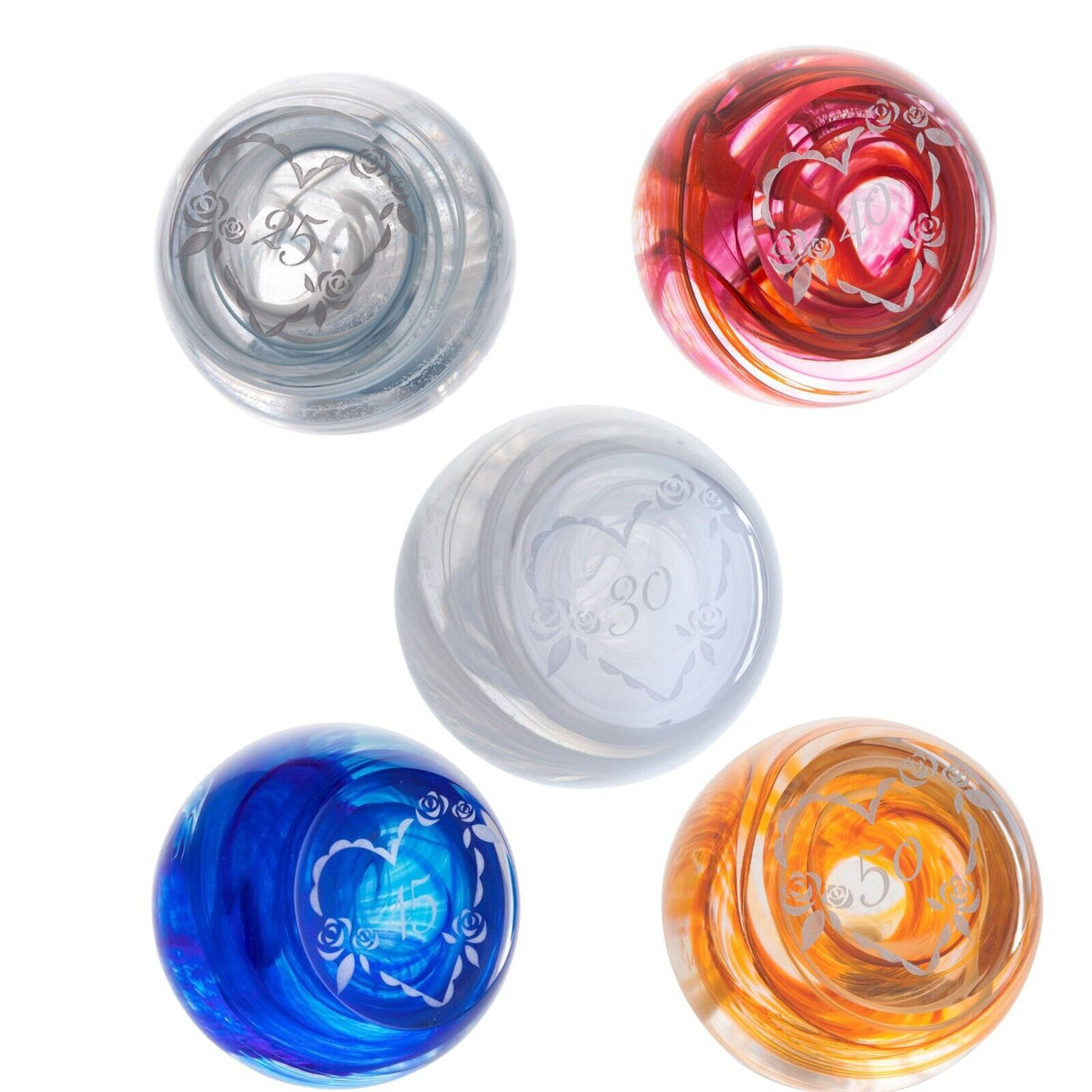 Caithness Glass Paperweight Celebration Collection - Various Birthday Anniversaries