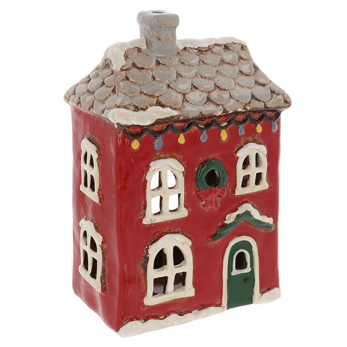 Village Pottery Christmas Garden House Tea Light Holder