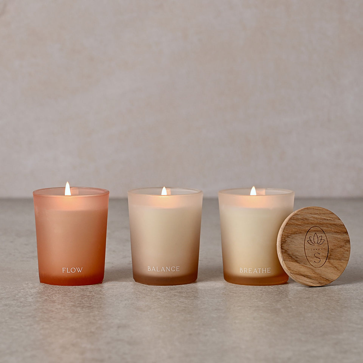 Serenity Wellbeing Tranquil Votive Candle Gift Set - Balance Breathe & Flow