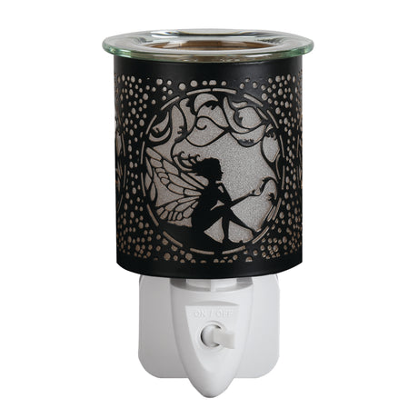 black & gold fairy design plug in wax burner
