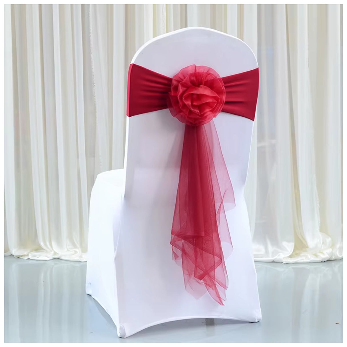 Stretch Chair Cover Band with Rosette - Various Colours