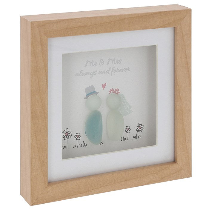 Pebble Glass Plaque - Mr & Mrs