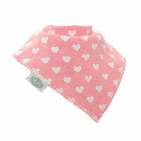 Ziggle Baby Bandanna Dribble Bib Set - Hearts & Bows