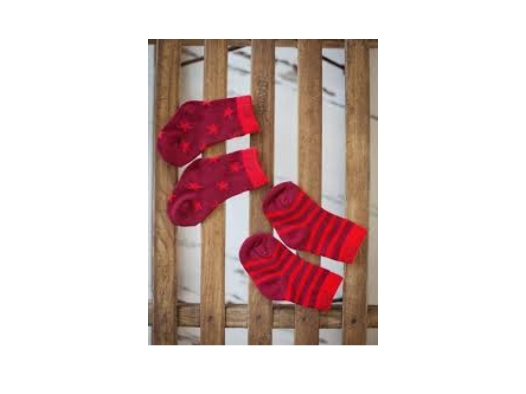 Blade & Rose Two Tone Socks 2 Pack (Red) - 2-4 Years
