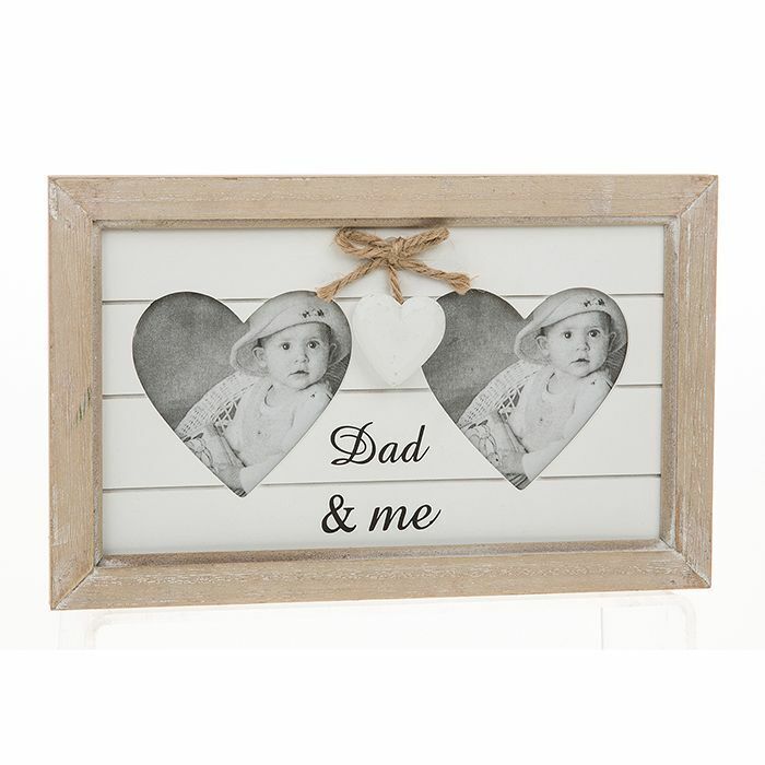 Provence Double Heart Photo Frame - Dad & Me