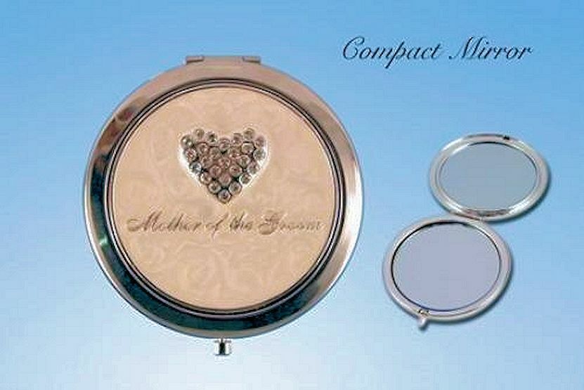 Wedding Party Keepsake Mirror Compact Groom Bride