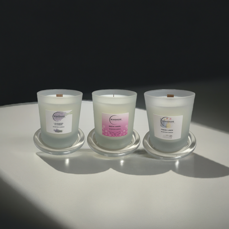 Woodside Home Fragrance Wooden Wick Glass Scented Candle - Various Fragrances