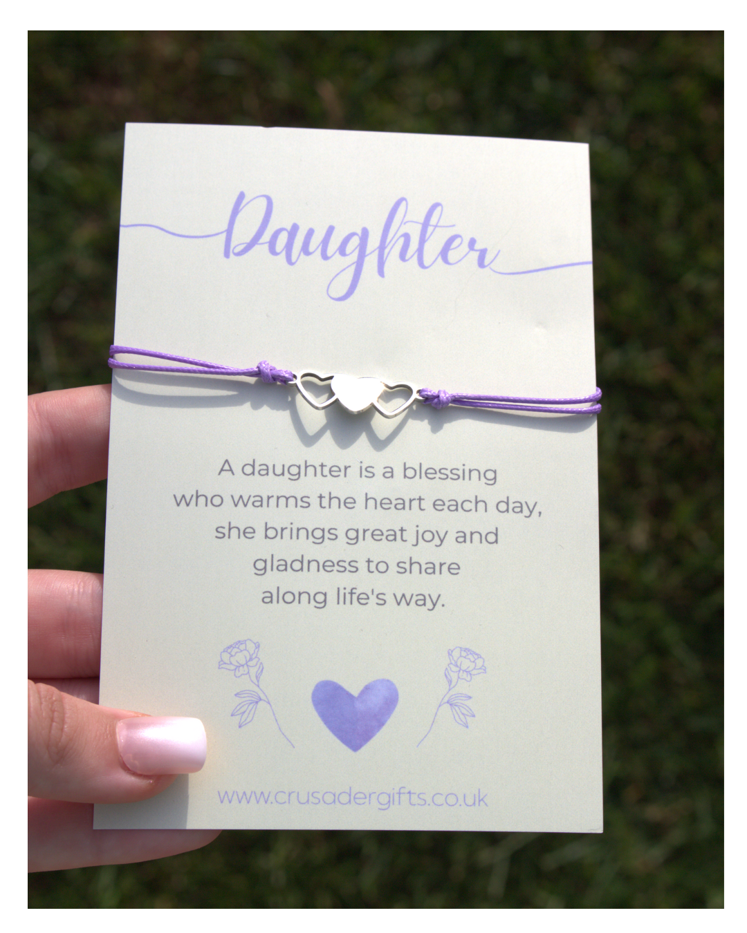 Daughter Purple Heart Keepsake Letterbox Bracelet