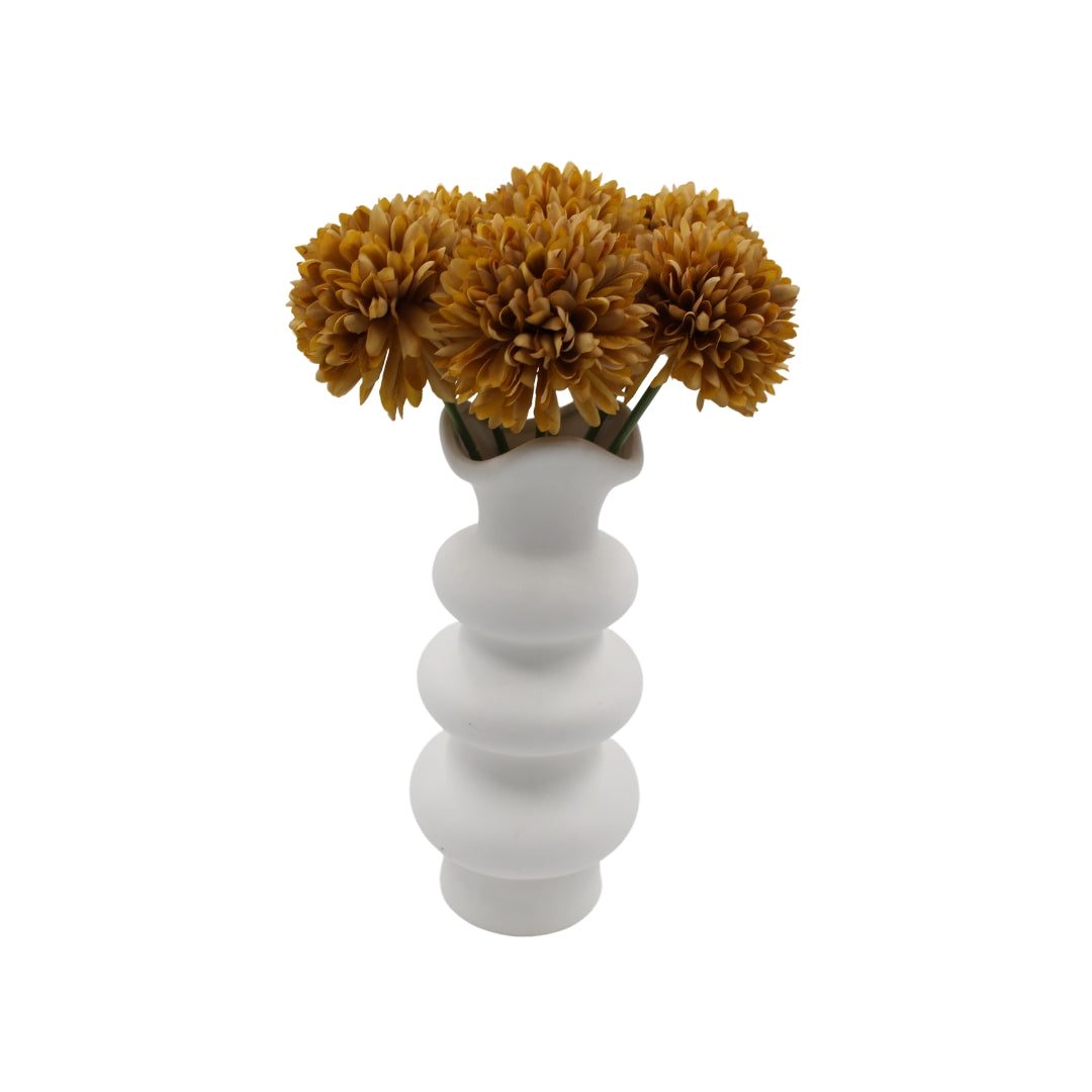 Woodside Home Living 6 Artificial Chrysanthemum Ball Flowers light brown