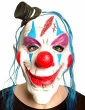Clown With Mini Top Hat Latex Overhead Halloween Fancy Dress Mask