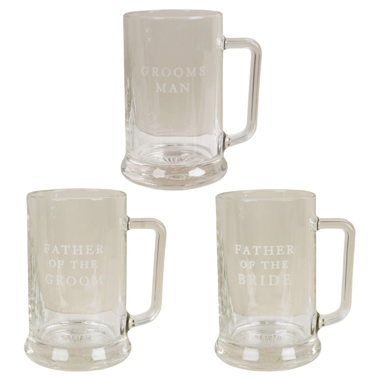 Amore Wedding Party Glass Tankard - Various Designs