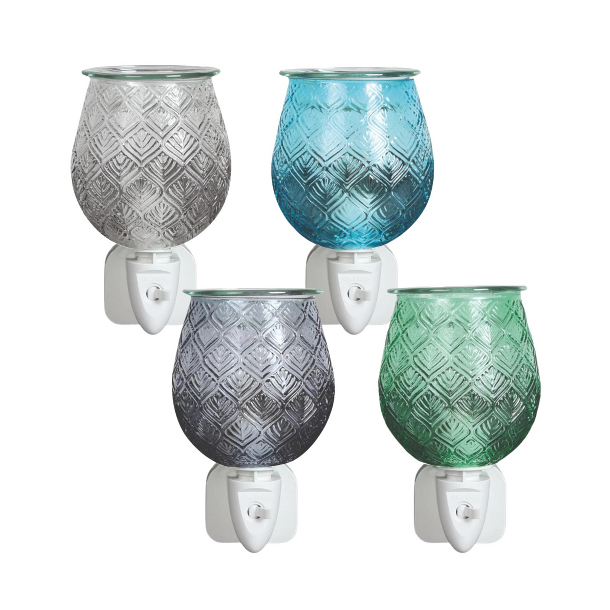 Electric wax melt plug ins with textured leaf design