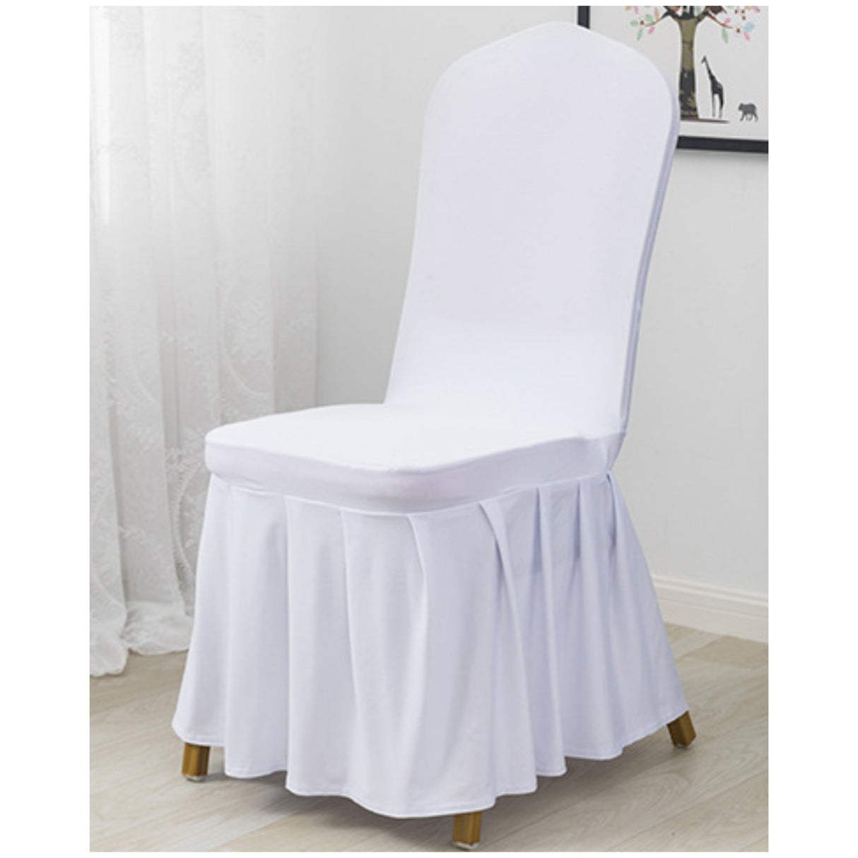 Frilled Skirt Stretch Chair Cover - Various Colours