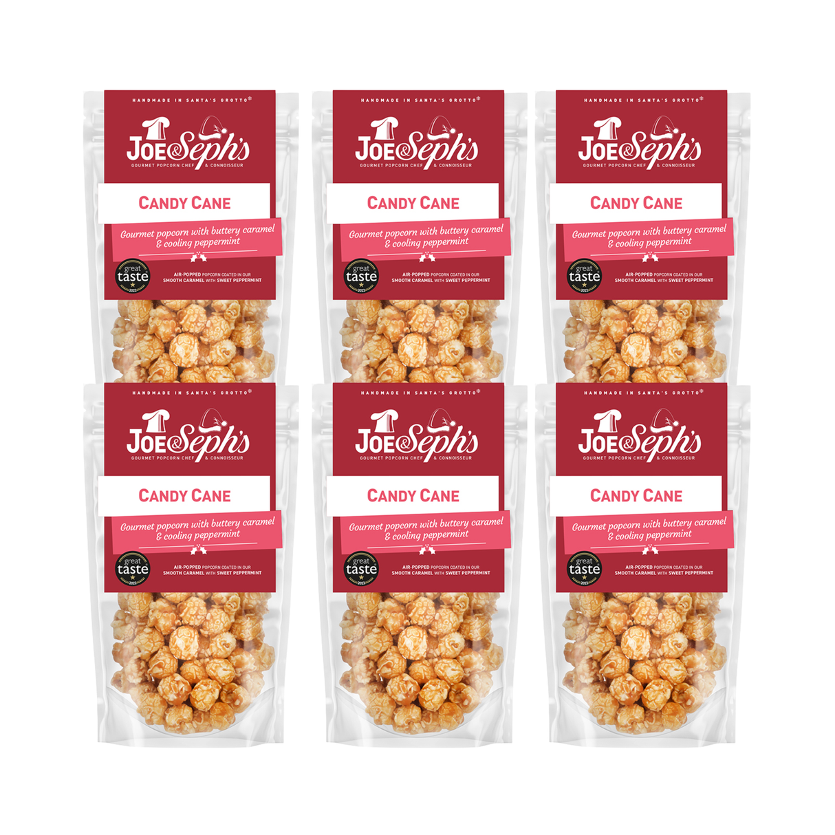 Joe & Seph's Popcorn Snack Packs 30g - Candy Cane (6 Pack)