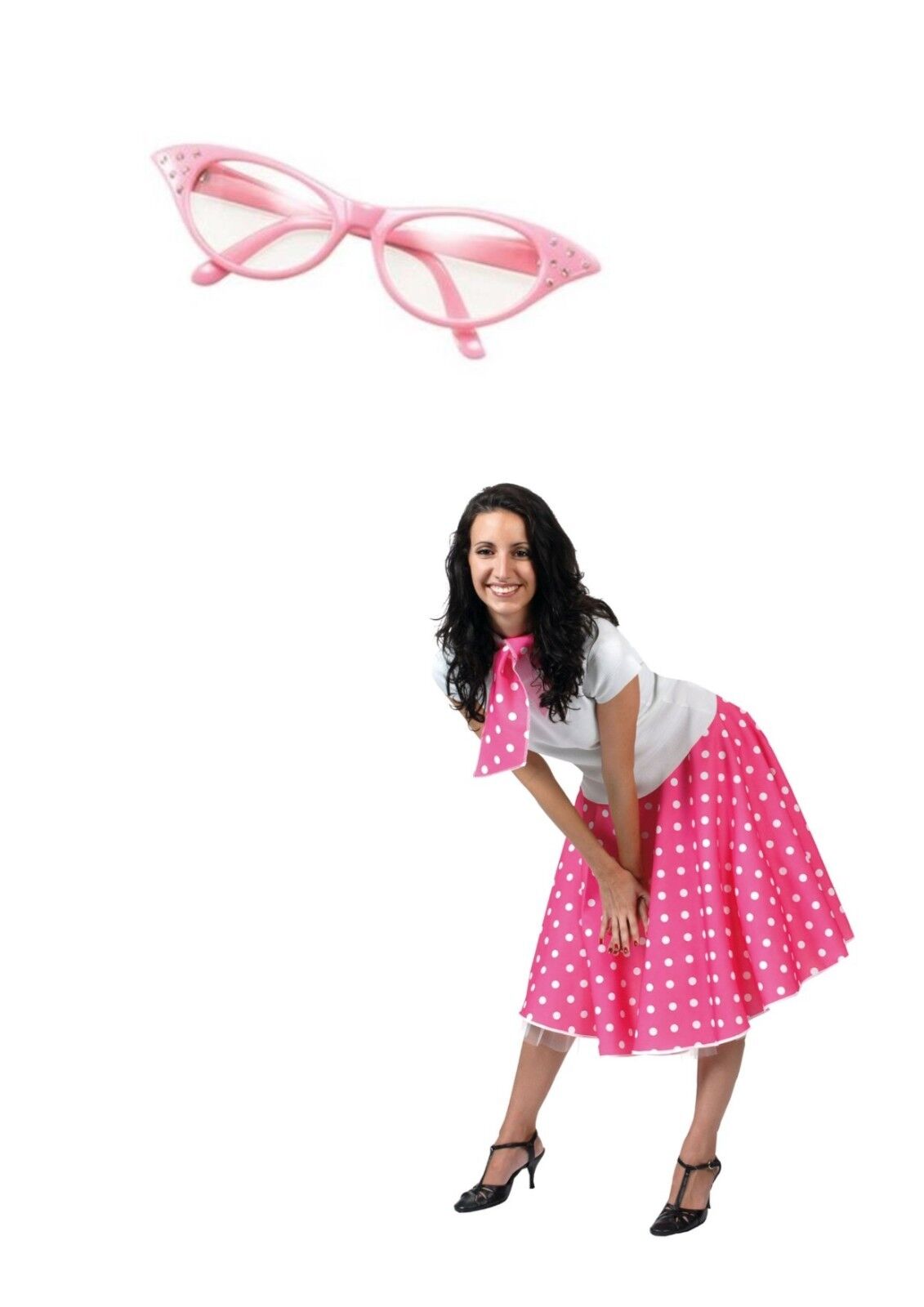 Rock N Roll Pink Skirt & Scarf & Glasses Size 10-14