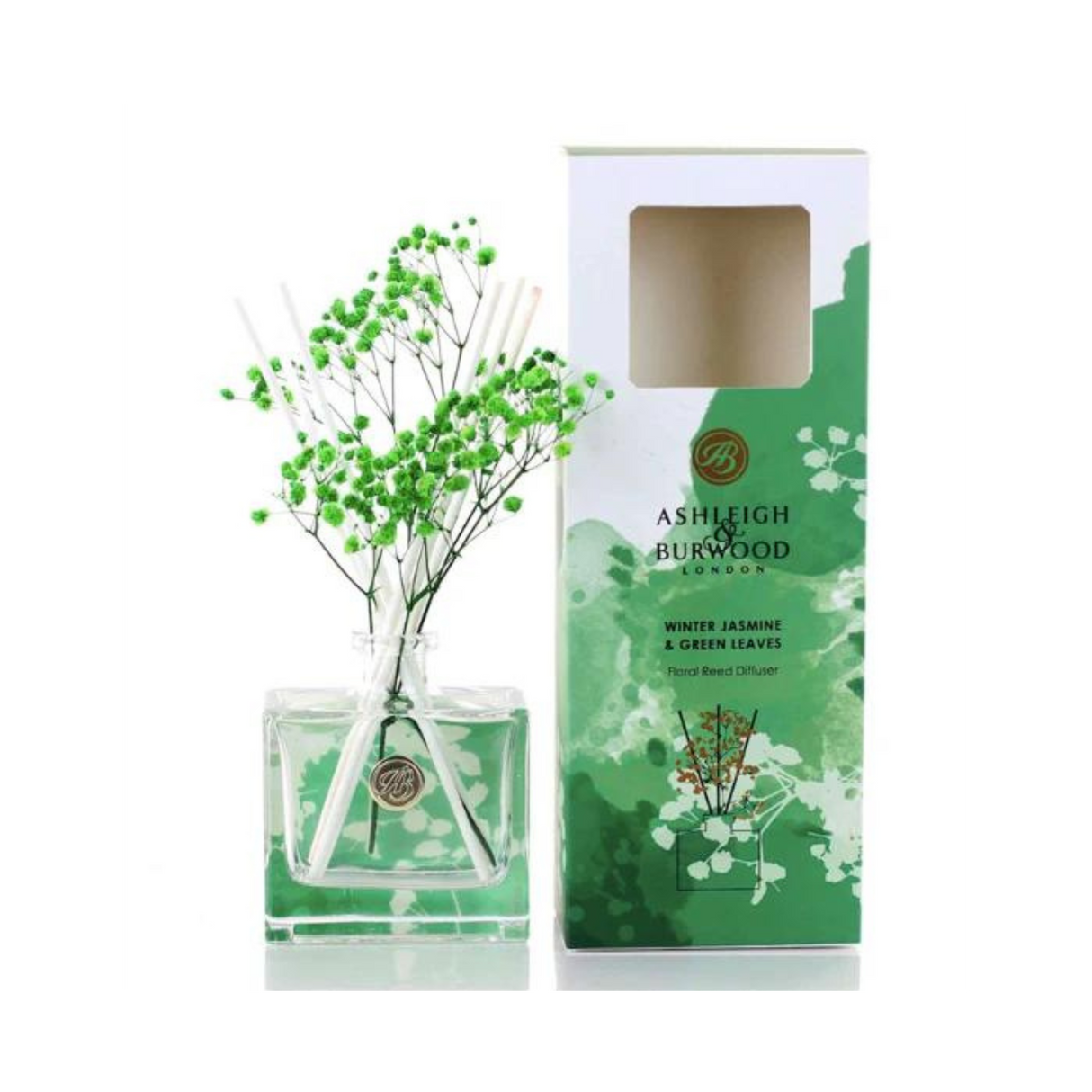 Ashleigh & Burwood Life in Bloom Floral Reed Diffuser - Winter Jasmine & Green Leaves