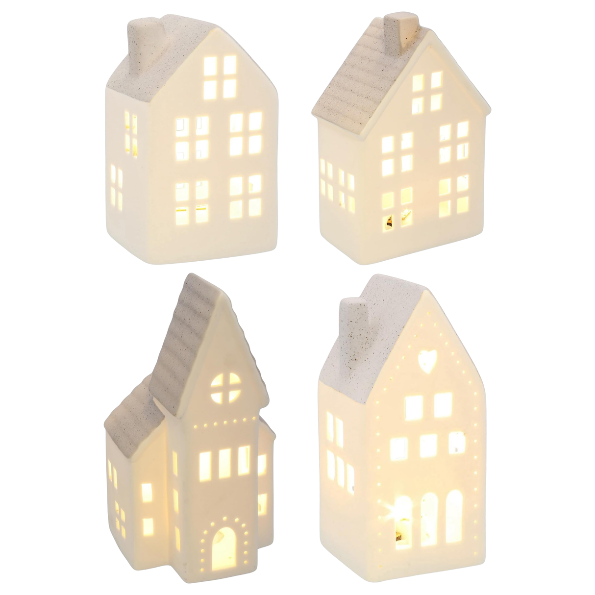 China White LED Light-Up House - Grey Collection