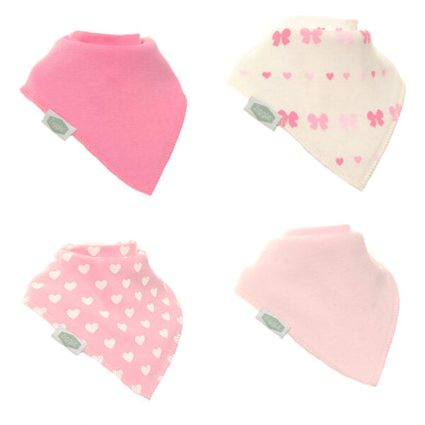 Ziggle Baby Bandanna Dribble Set - Hearts & Bows