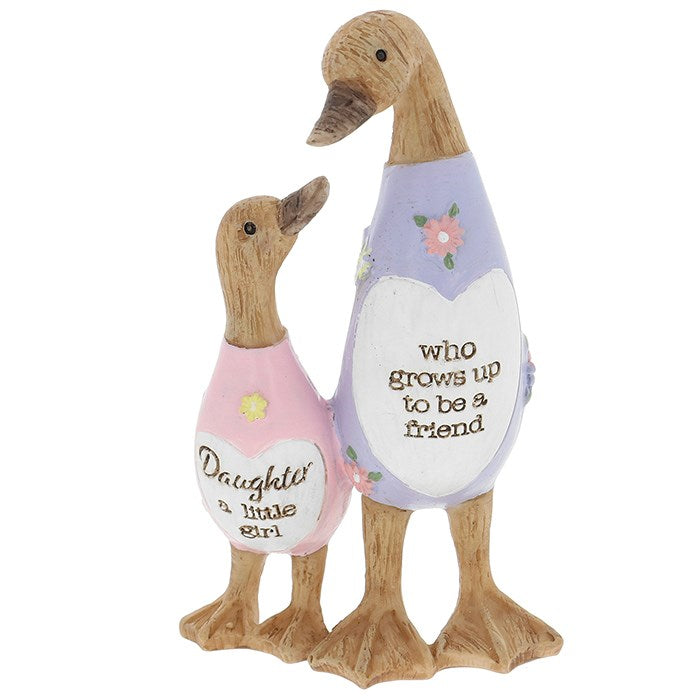 Daisy Double Message Duck Figurine - Mum & Daughter