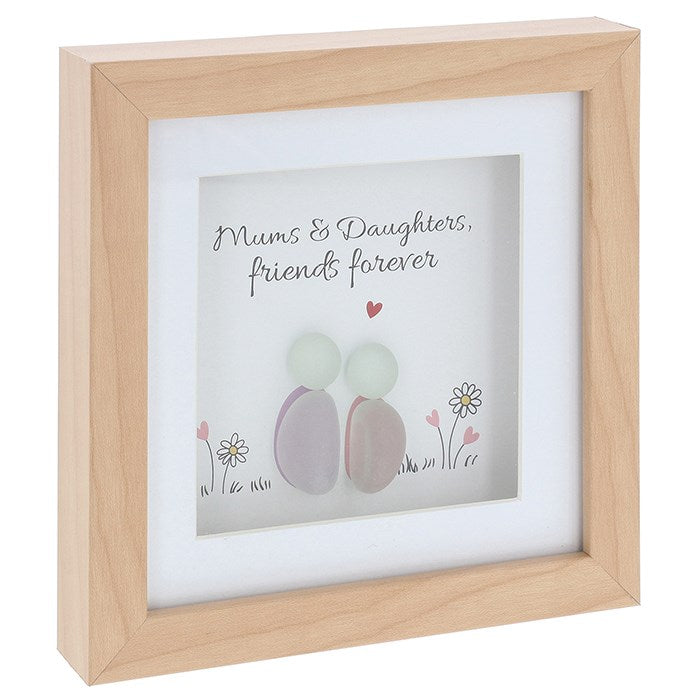 Pebble Glass Square Plaque - Mums & Daughters