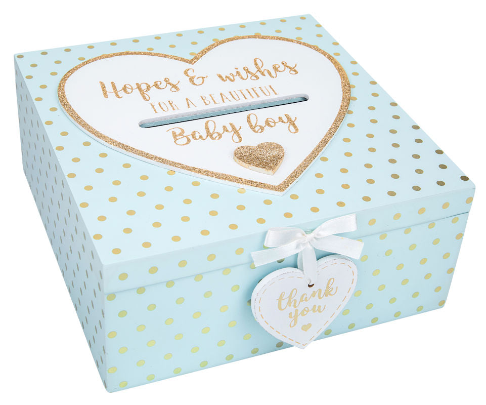 Baby Shower Keepsake/Letter Box Boxes - Hopes & Wishes Boy