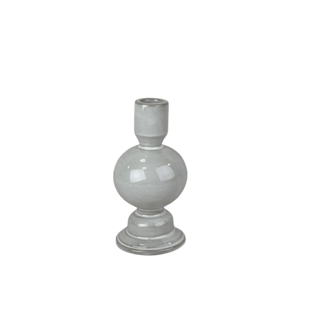 Glazed Ceramic Candle Holder with Textured Detail 15cm