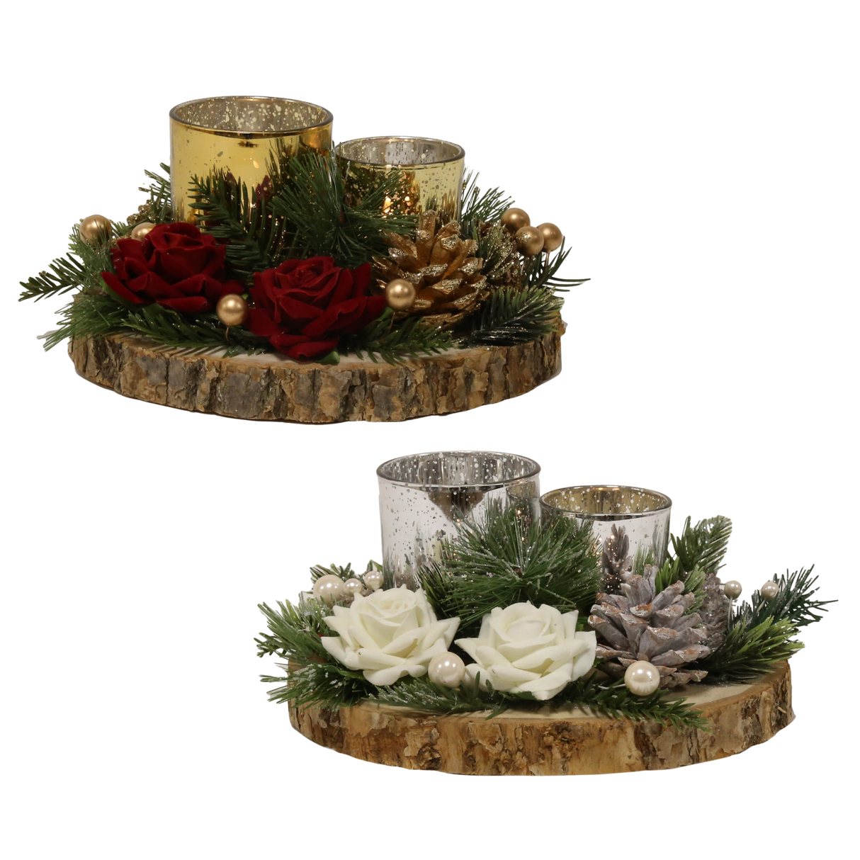 Christmas Tea Light Double Candle Holders - Various Designs