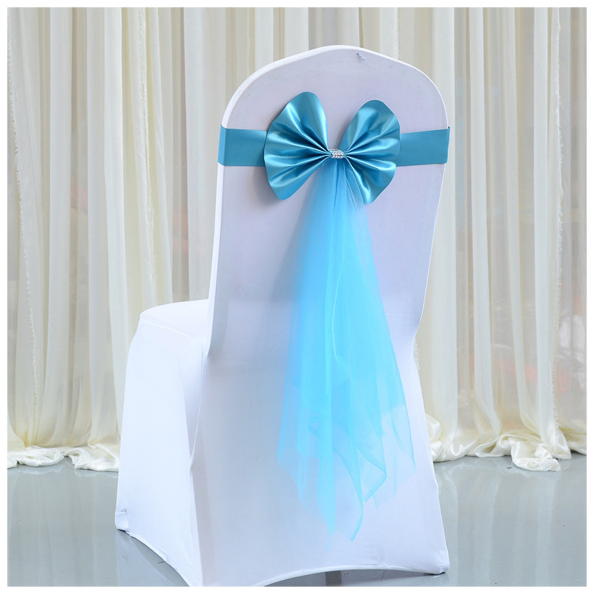 Stretch Chair Cover Band with Satin Bow - Various Colours