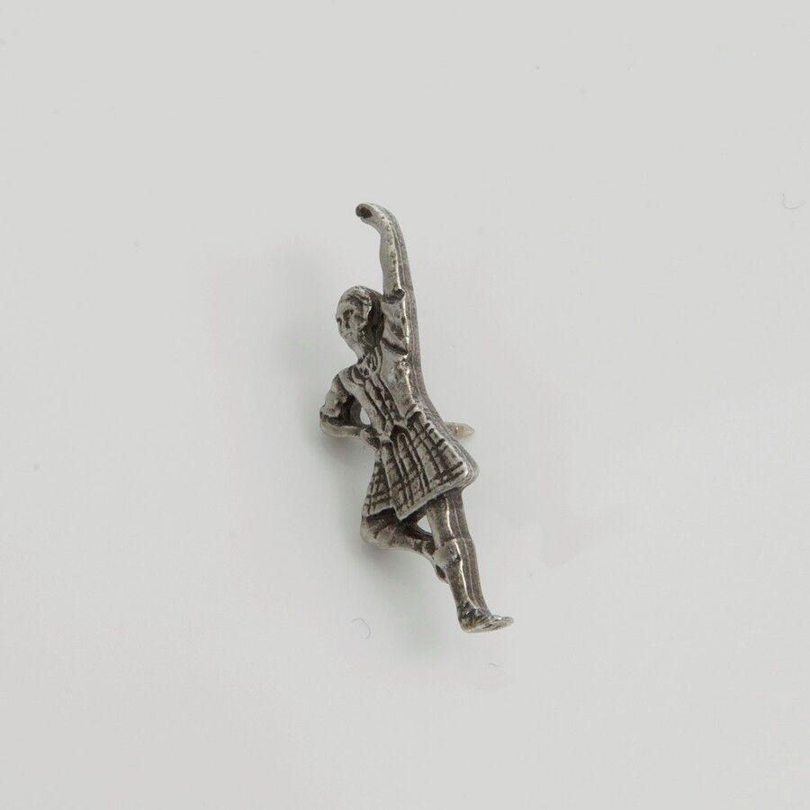 English Pewter Scottish Dancer Lapel Badge or Tie Pin